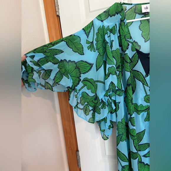 Cabi Blue and green Wrap Dress - Picture 3 of 5